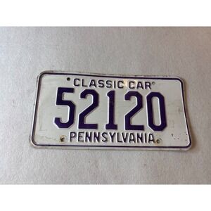 Pennsylvania Classic Car License Plate 52120 Vintage Metal Novelty Decor